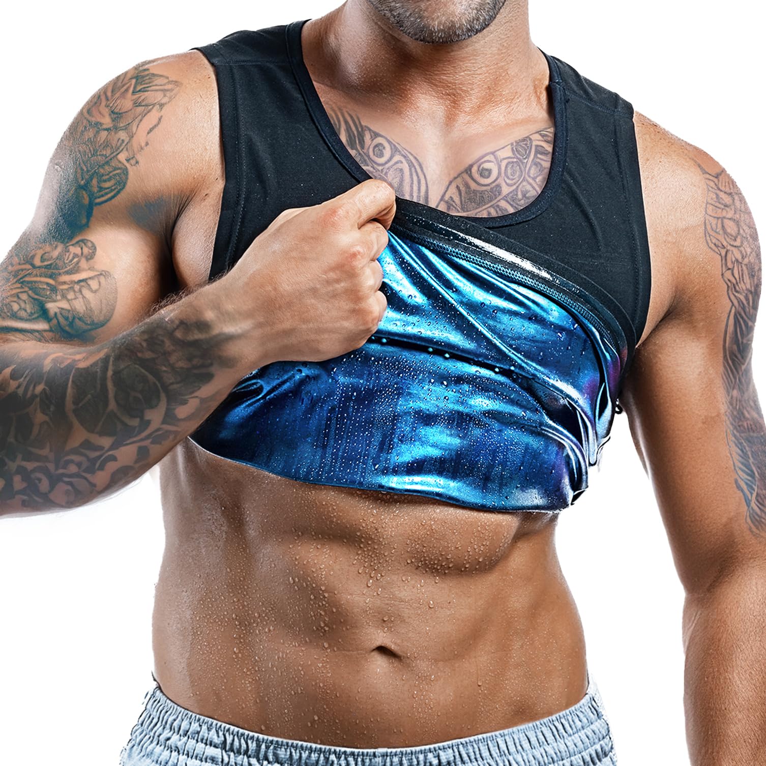 Men's Weight Loss Sauna Vest with Sweat & Compression Technology - Thermal Workout Vest for Men, XS to 7XL - Ideal for Gym, Running & Home Fitness Training