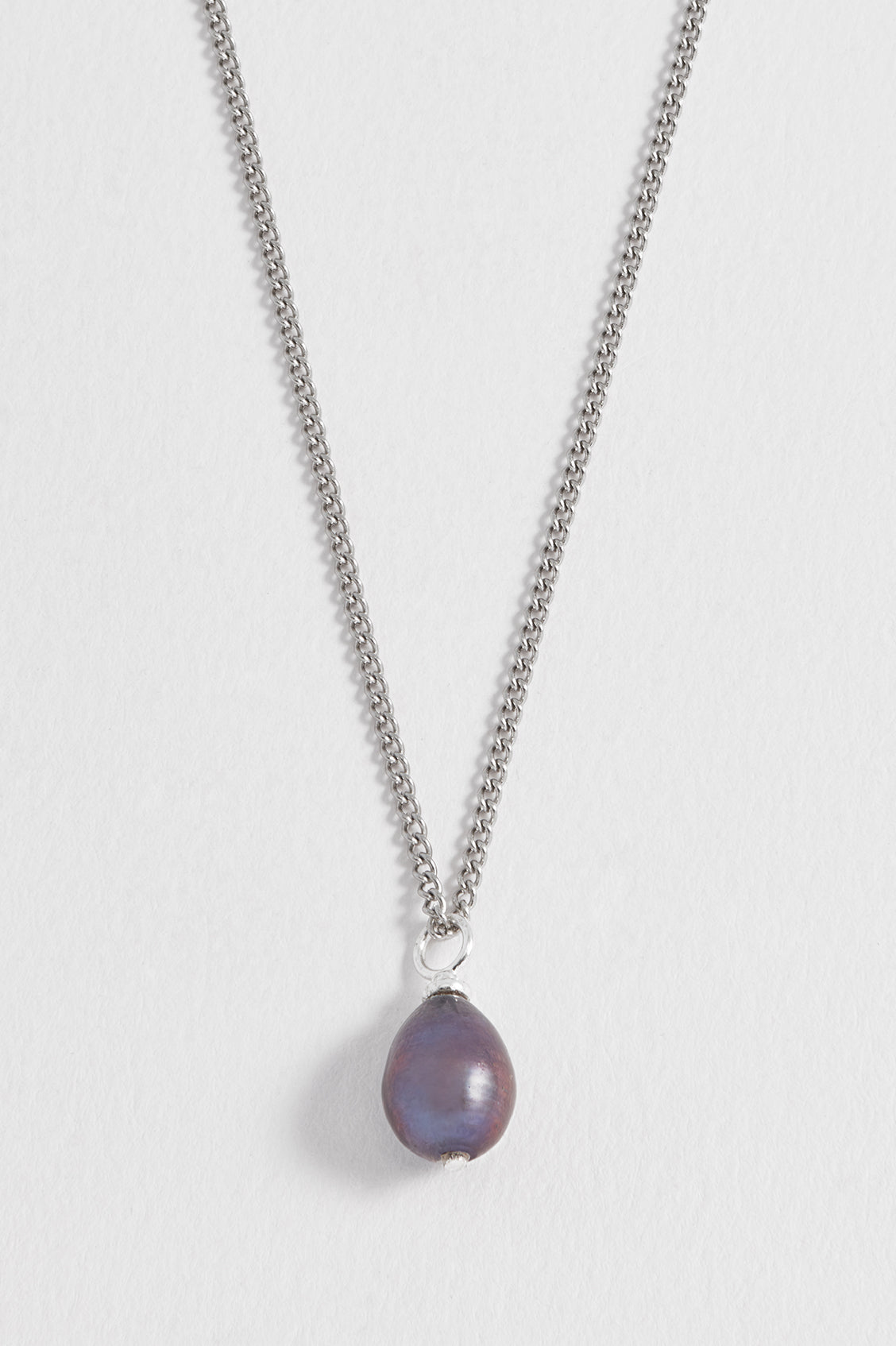 Stylish Men's Curb Chain Necklace with Blue Pearl Accent - Perfect for Casual Wear, Date Nights & Special Occasions