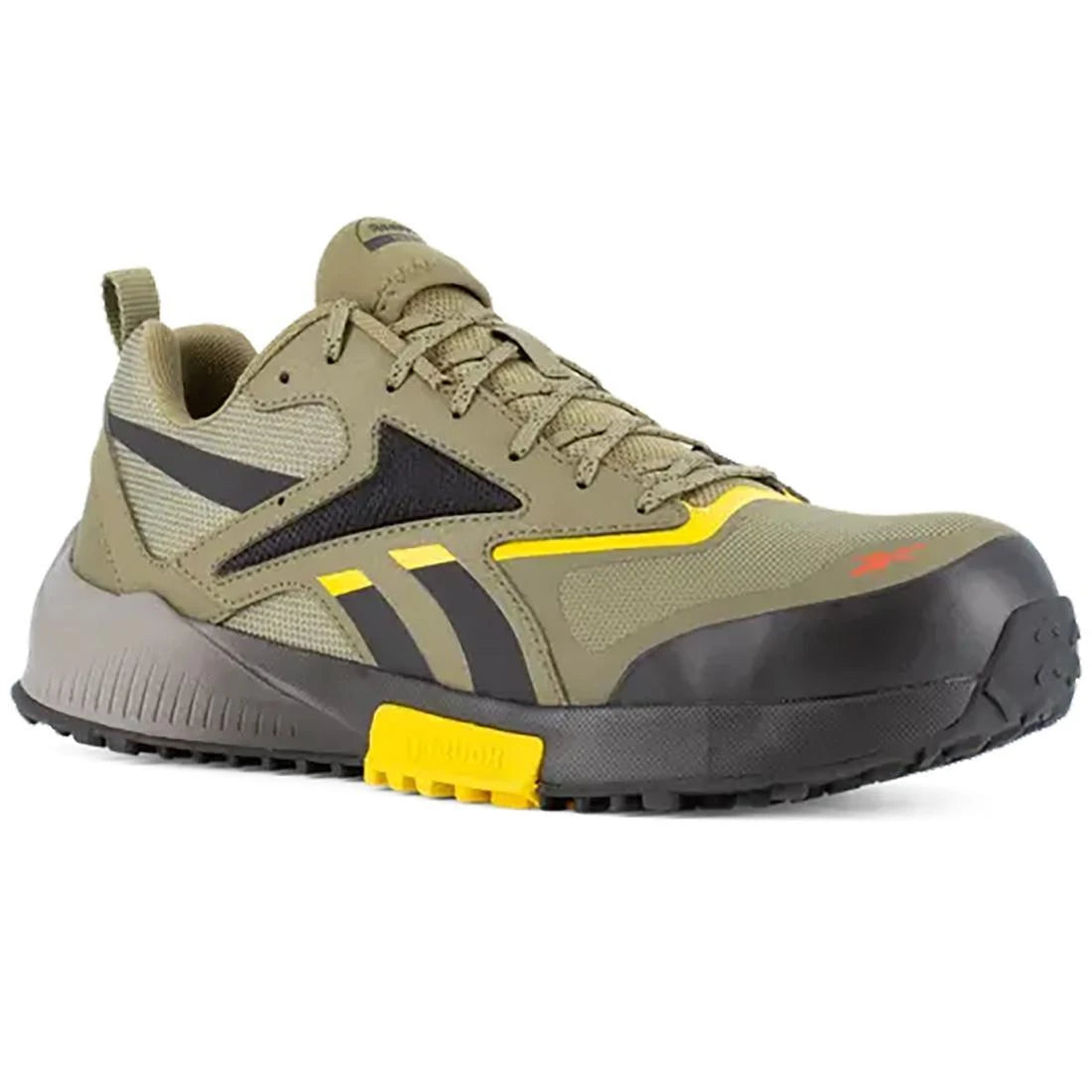 Lavante Trail 2 Composite Toe Athletic Work Shoes for Men - Lightweight Safety Shoes with Slip Resistance, Comfortable Work Boots for Construction, Hiking & Outdoor Activities (Green)
