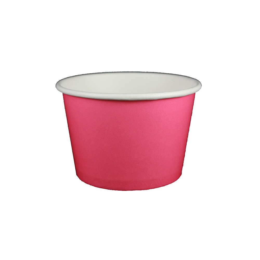 8 oz Yogurt Paper Cups - 1000 Count (Solid Pink) | Disposable Eco-Friendly Dessert Cups for Frozen Yogurt, Ice Cream, Parfaits & Party Serving | BPA-Free Bulk Food Containers