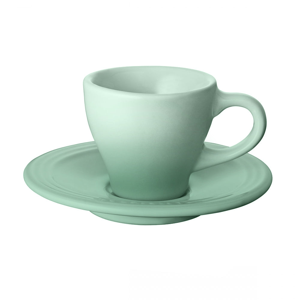 Le Creuset 2-Piece Stoneware Espresso Cup Set in Sage Green - Perfect for Coffee, Tea & Dessert Serving at Home or Cafe