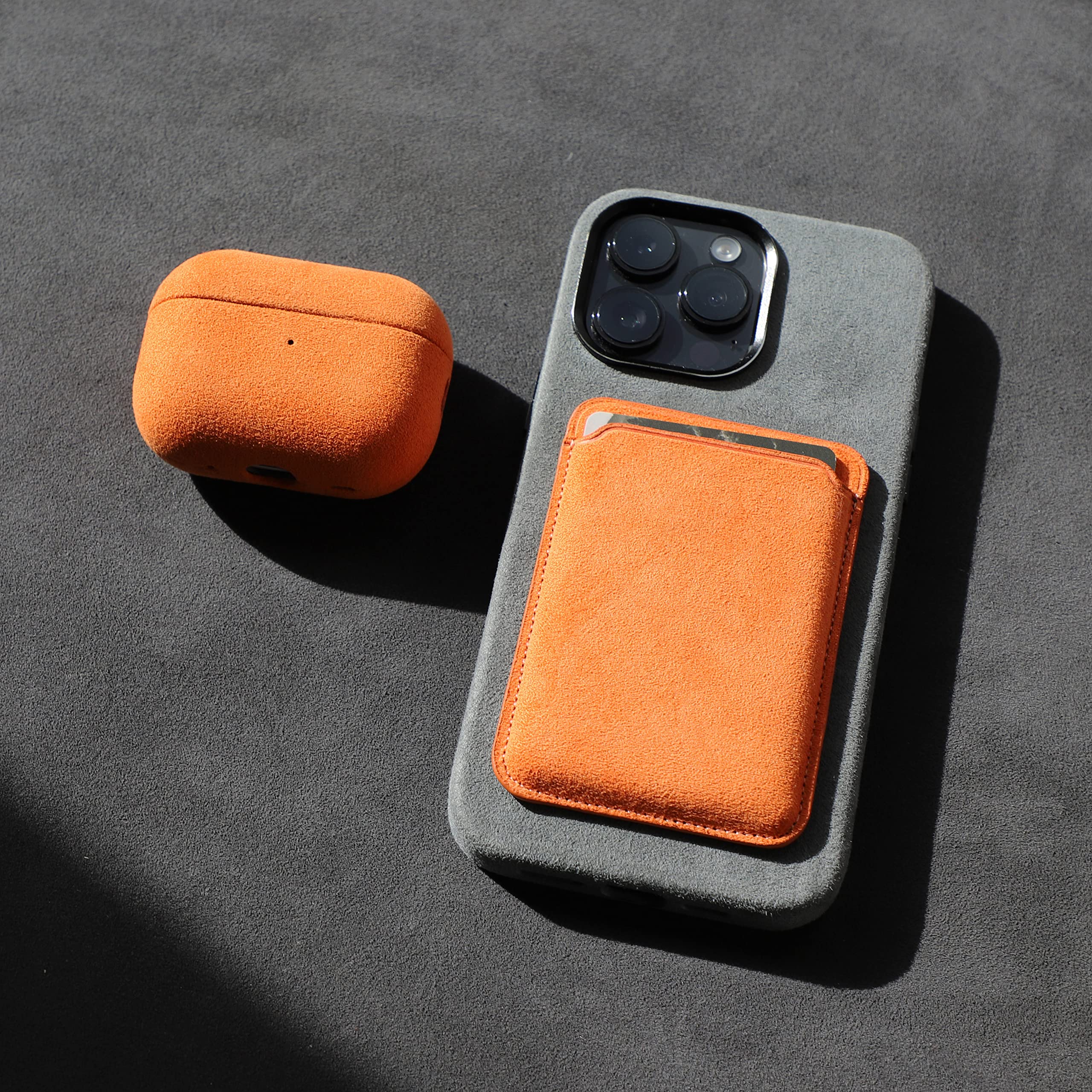 Premium Alcantara iPhone 13 Case (6.1-inch) - Soft Gray Luxury Phone Cover | Slim Protective Case for iPhone 13/13 Pro | Perfect for Business, Travel & Everyday Use
