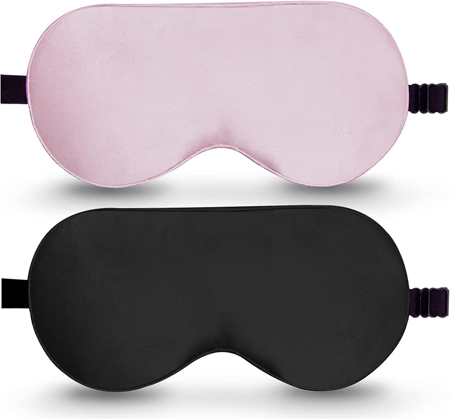 100% Natural Silk Sleep Mask for Women & Men - 19 Momme Organic Silk, Adjustable Eye Cover for Sleeping - Perfect for Travel, Meditation & Nighttime Relaxation (PINK-HLK)