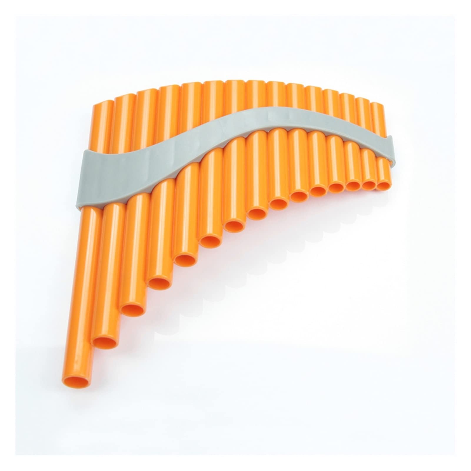 Professional ABS Plastic Pan Flute 15 Pipes G Key - Beginner Woodwind Instrument for Adults & Kids - Orange Right Hand - Perfect for Folk Music, Performances & Music Therapy