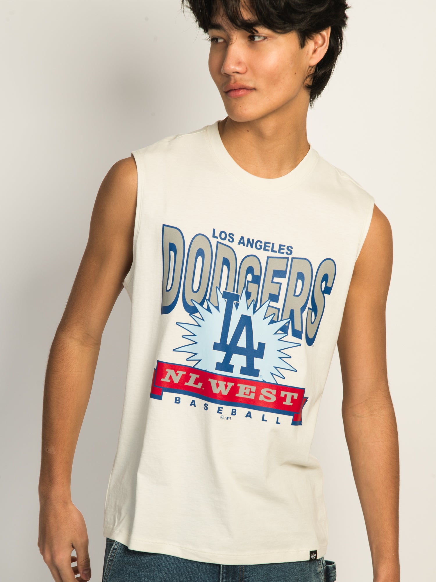 47 DODGERS Muscle Tank Top for Men - Comfortable Sleeveless Baseball Jersey Shirt - Perfect for Gym, Workout, Sports and Casual Wear
