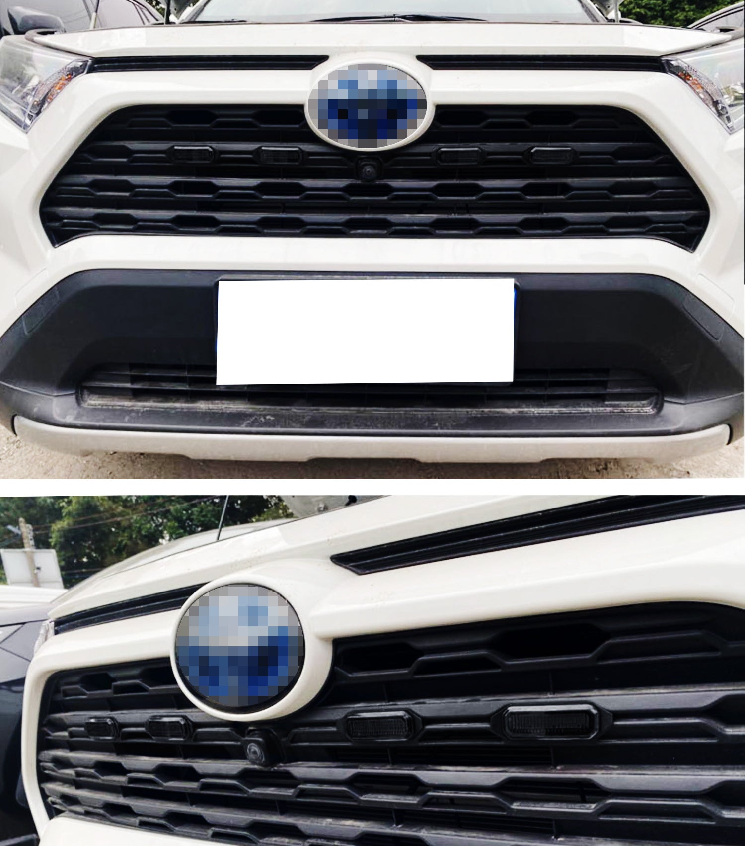 4-Piece Smoked TRD Style Front Grille with White LED Lighting Kit for 2019-2023 Toyota RAV4 - Upgrade Your Off-Road Look & Nighttime Visibility for Adventure Driving