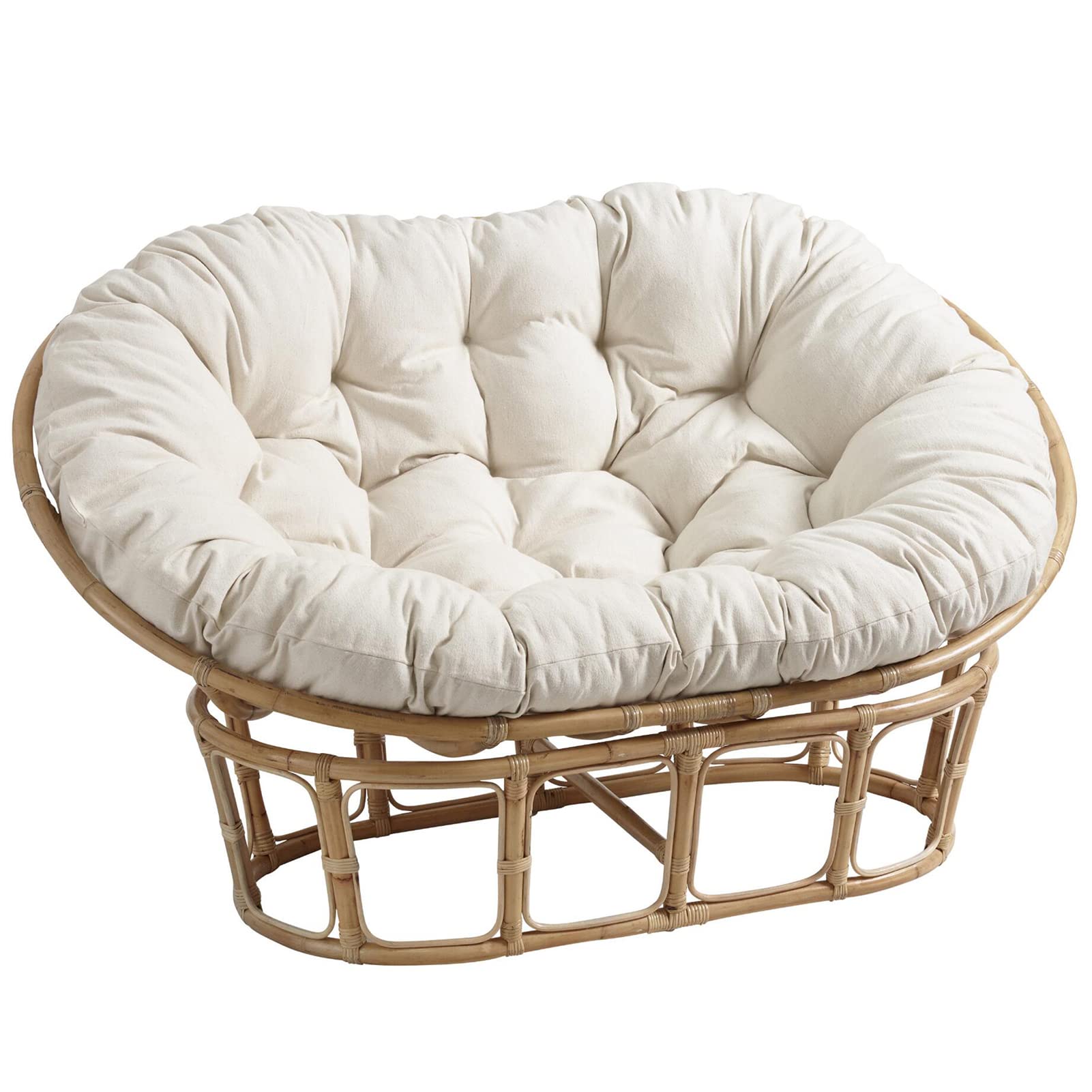 **Large Double Papasan Chair Cushion - 67 x 47 in - Waterproof Outdoor Hanging/Egg/Swing/Hammock Chair Pad - Thick, Soft & Comfortable for Garden, Patio, Balcony & Indoor Decor (Black)**
