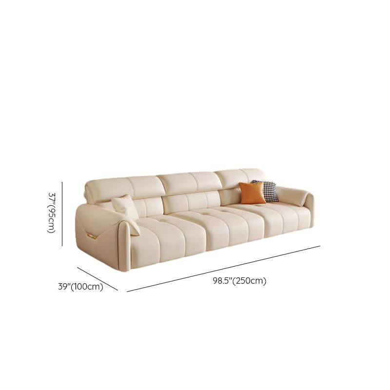 White/Amber/Ivory Standard Sofa with Armrest & Concealed Support - Perfect for Living Room, Lounge & Home Theater Seating