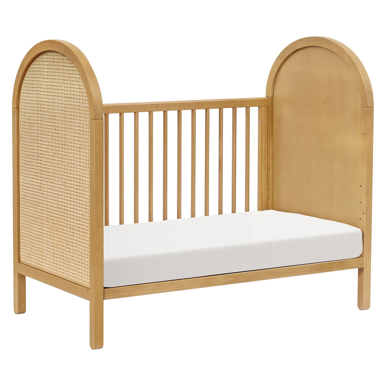 Bondi Cane 3-in-1 Convertible Baby Crib with Toddler Bed Rail & Changing Table - Modern Nursery Furniture for Newborns to Toddlers - Perfect for Small Spaces & Room Sharing