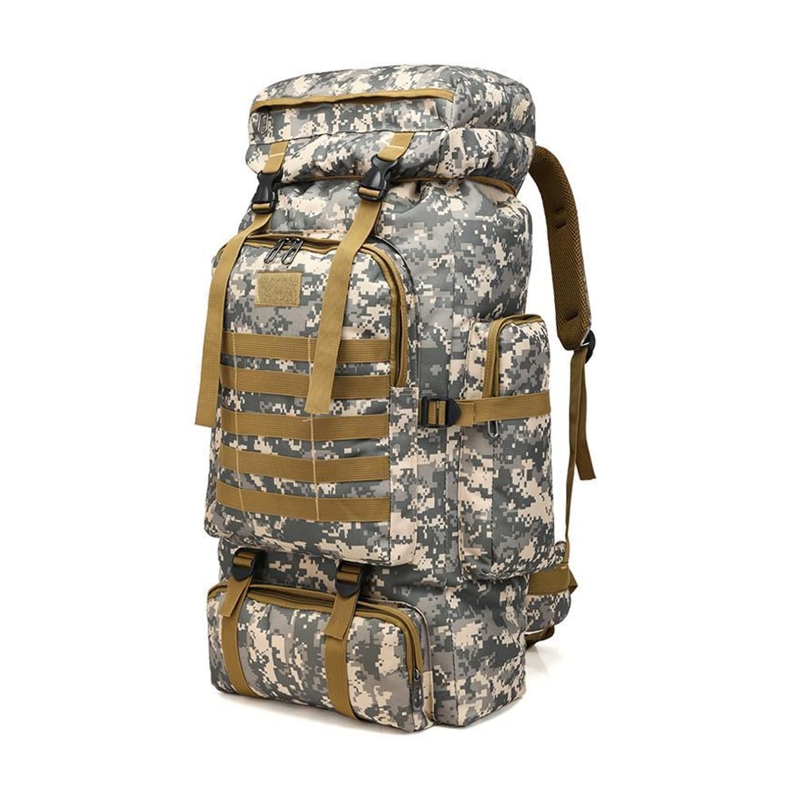 BYDFCOE 80L Waterproof Camouflage Backpack for Men & Women - Lightweight Hiking Backpack for Camping, Climbing, Mountaineering & Outdoor Sports - Durable Travel Backpack (34 x 17 x 72cm) - Perfect for Weekend Adventures & Wilderness Exploration