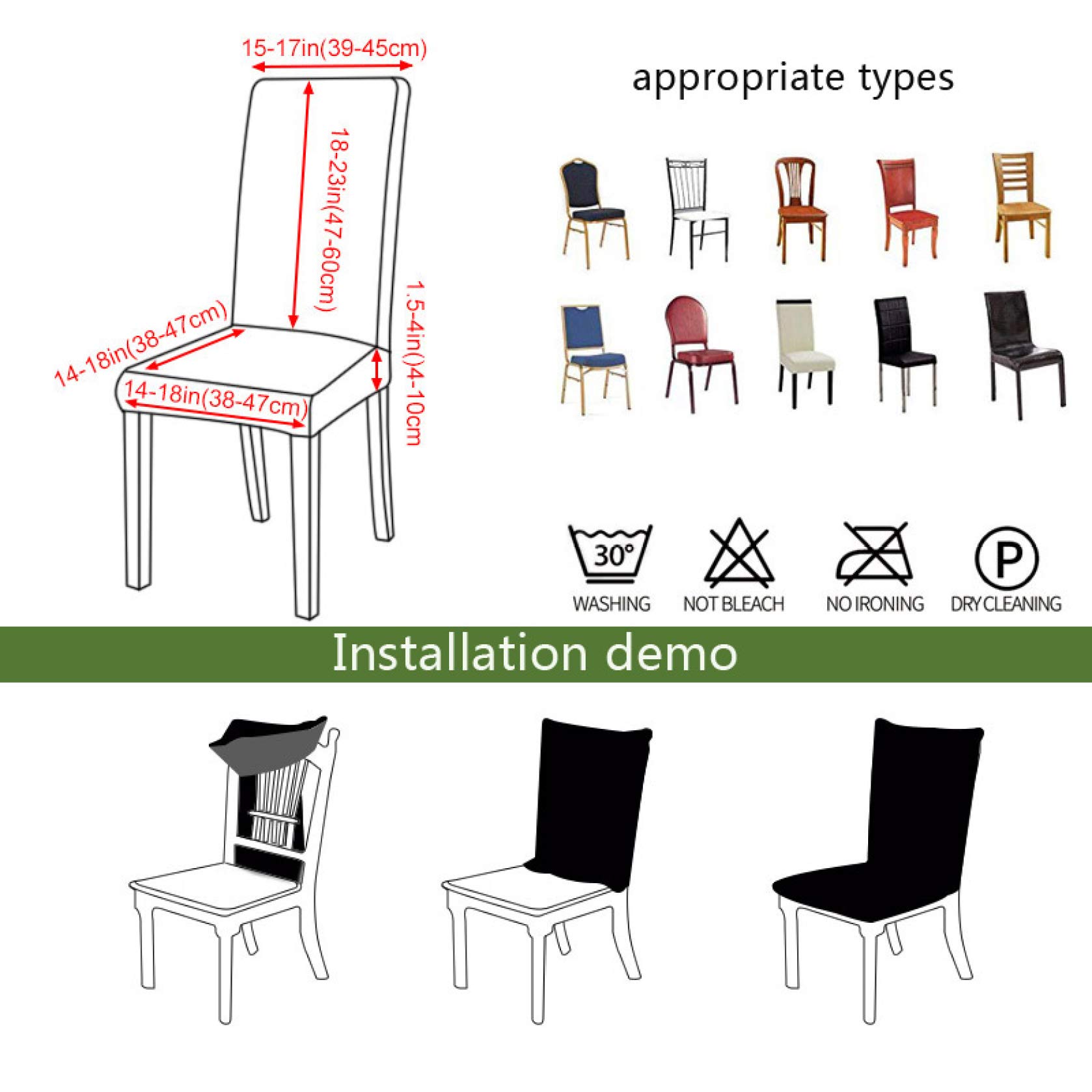 KKONION 4Pc/6Pc Removable Stretch Dining Chair Covers - Universal Fit for Folding Chairs, Banquet & Home Use - Printed Leaf Design Slipcovers - Perfect for Weddings, Parties & Everyday Dining Protection