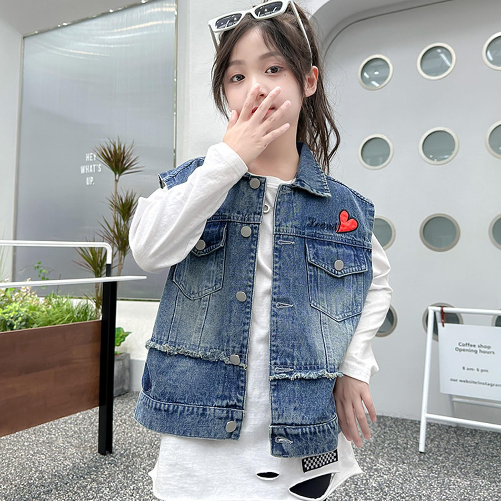 Girls Denim Vest - Button Down Sleeveless Jean Jacket for Kids Ages 4-14 | Cute Outerwear for School, Playdates & Casual Outings