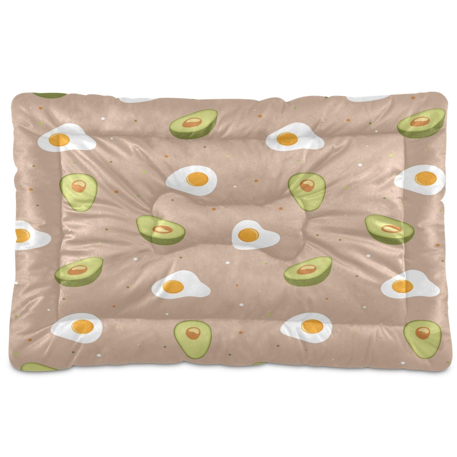 KEEPREAL Colorful Flowers Ladybugs Pet Bed - Ultra Soft Rectangle Dog Bed & Cat Bed for Small Medium Pets (24x18in) - Calming Comfort for Puppies, Kittens - Perfect for Living Room, Bedroom & Pet Nursery
