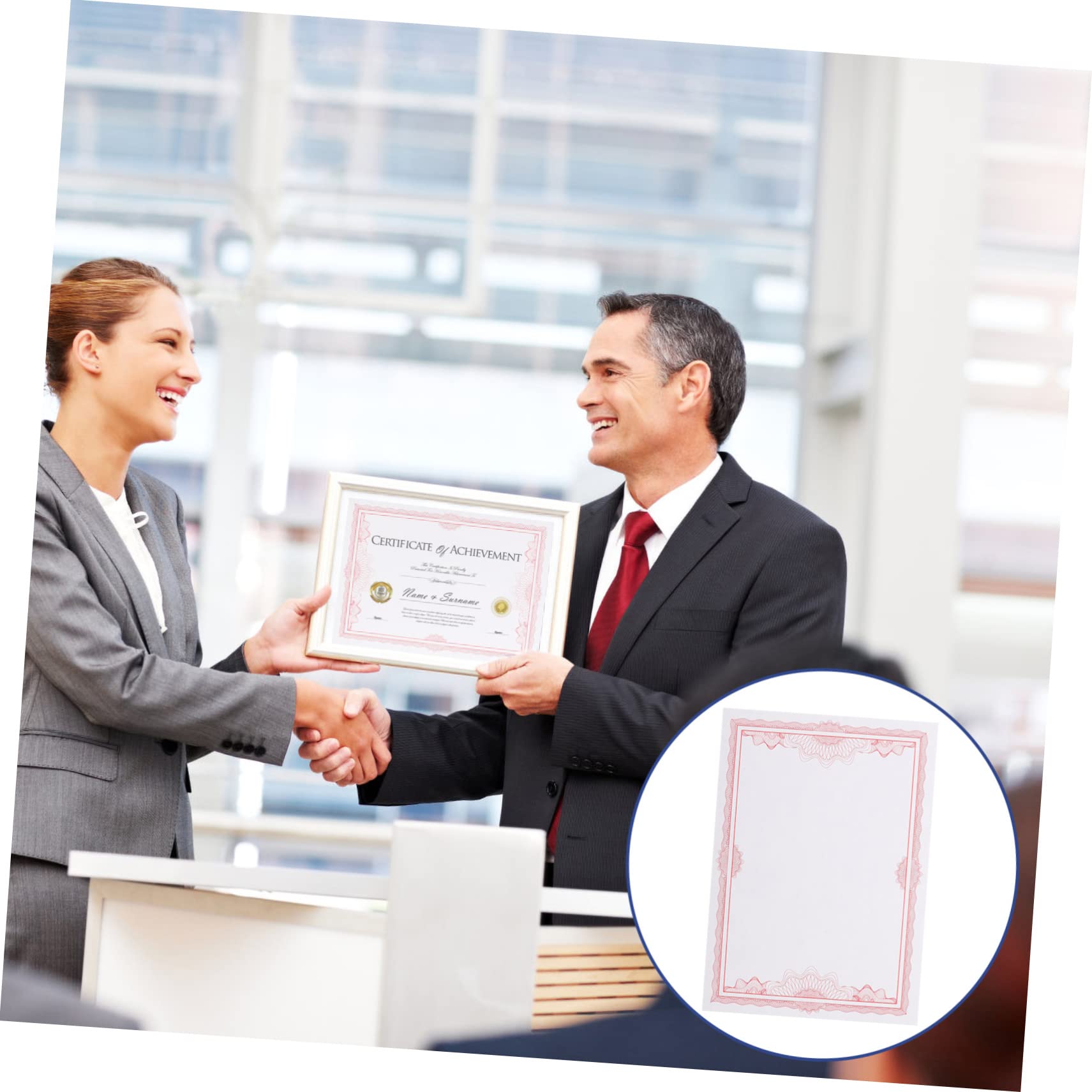 COHEALI 100 Sheets Blank Award Certificate Paper - Premium Red Academic Diploma Paper for Graduation, Recognition & Achievement Ceremonies - Perfect for Schools, Offices & Award Events