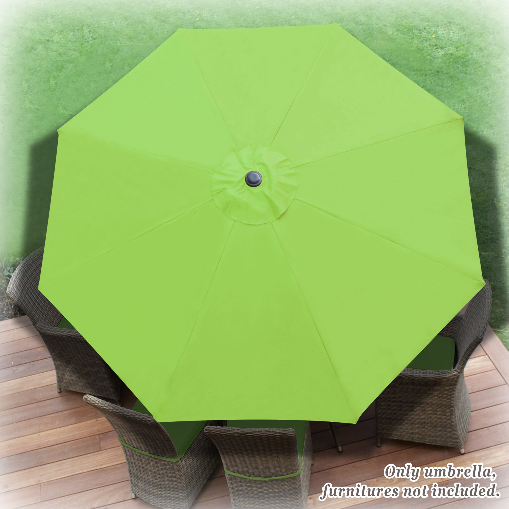 9ft Patio Umbrella with Tilt & Crank - Outdoor Sunshade for Garden & Market Use