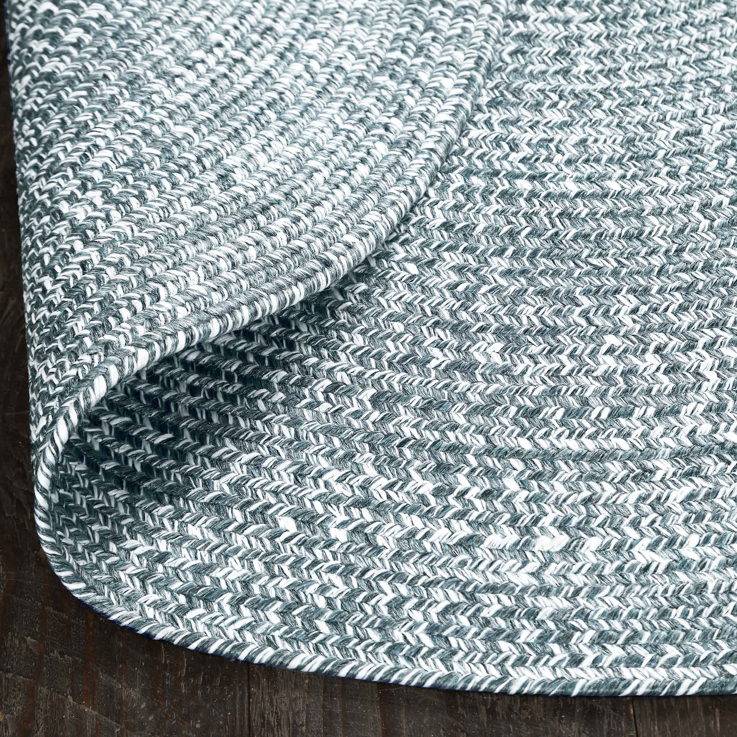 Reversible Braided Area Rug - 2-Tone Indoor/Outdoor Rug for Living Room, Bedroom, Patio & Deck - Non-Slip Durable Floor Mat for Home Decor