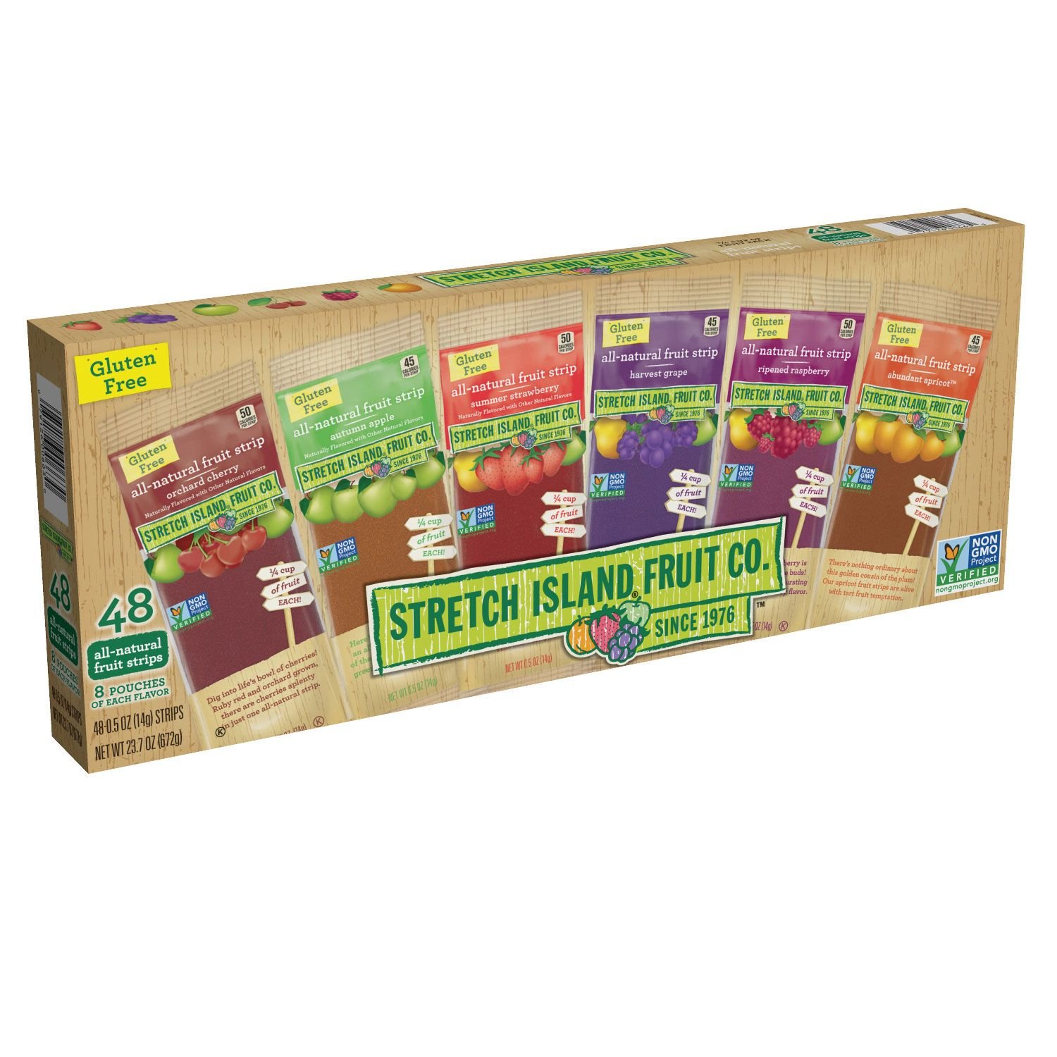 Organic Fruit Leather Snacks Variety Pack - Cherry, Apple, Strawberry, Apricot, Grape, Raspberry | 0.5oz (48 Pack) | Healthy On-the-Go Snacks for Kids Lunch, Hiking & Travel