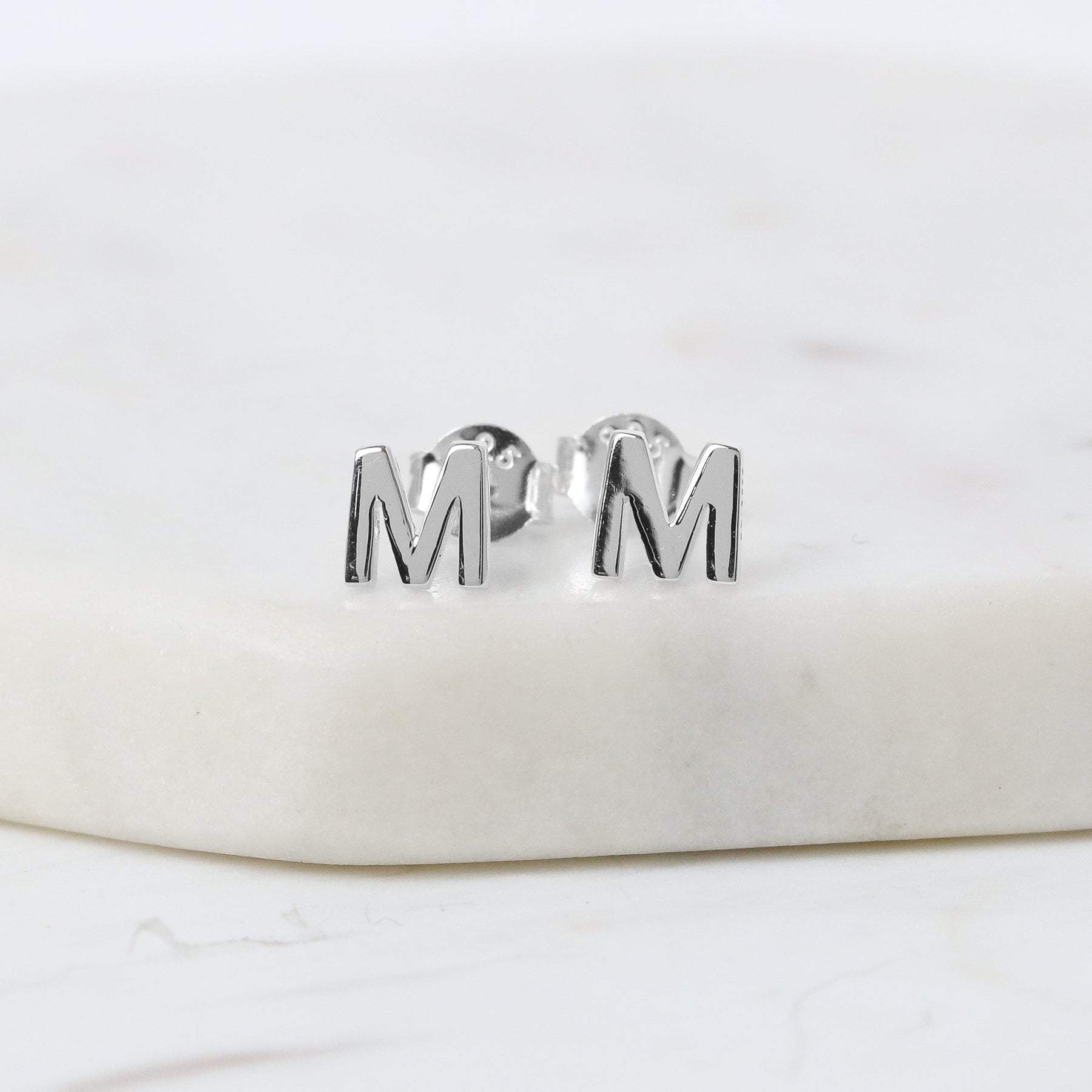 Alphabet Stud Earrings for Women - A-Z Letter Initials, Gold & Silver Plated, Hypoallergenic - Perfect for Gifts, Everyday Wear & Special Occasions
