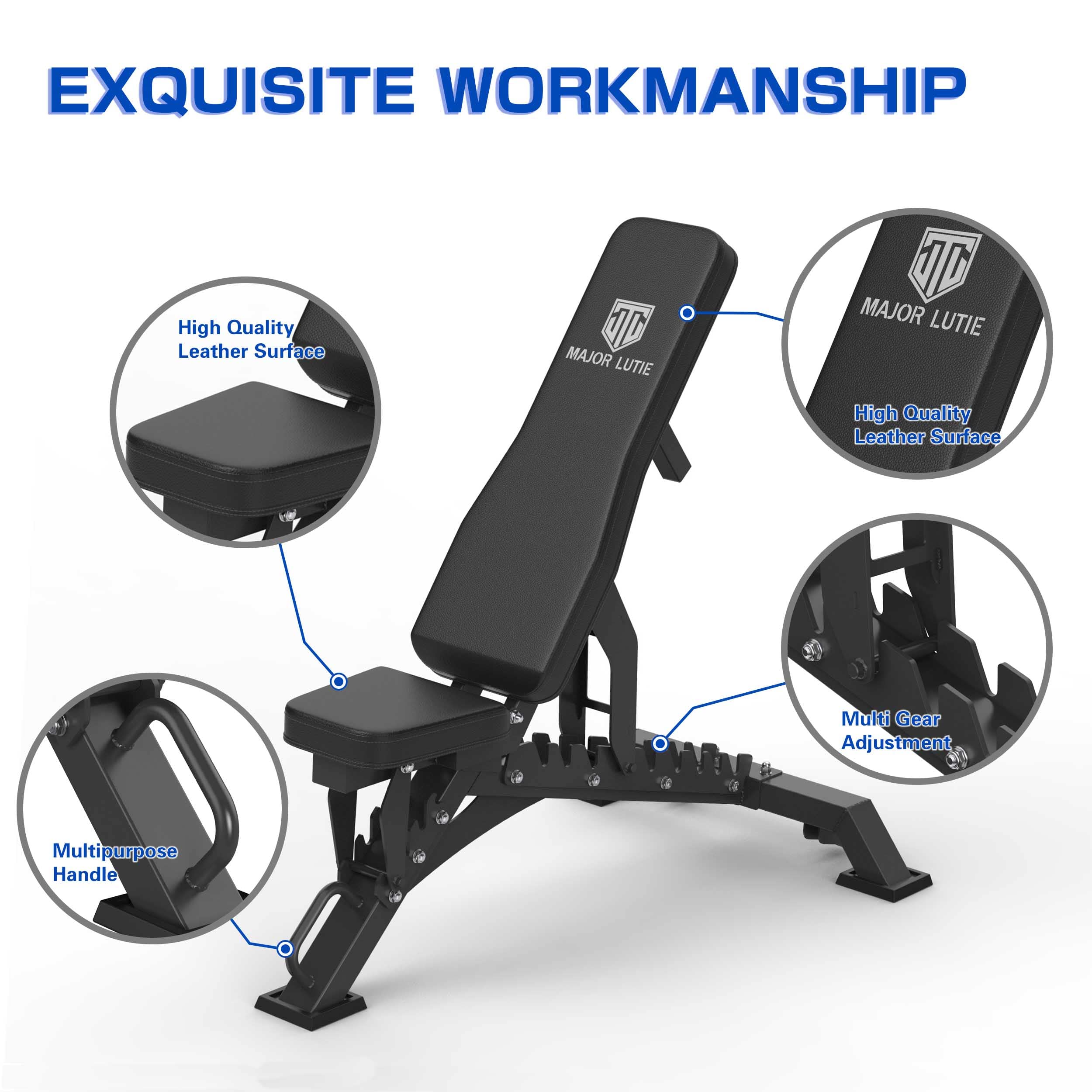 Major Fitness Adjustable Weight Bench - 32-Position Strength Training Bench for Bench Press, Weight Lifting & Home Gym Workouts | Perfect for Garage Gyms & Full-Body Training