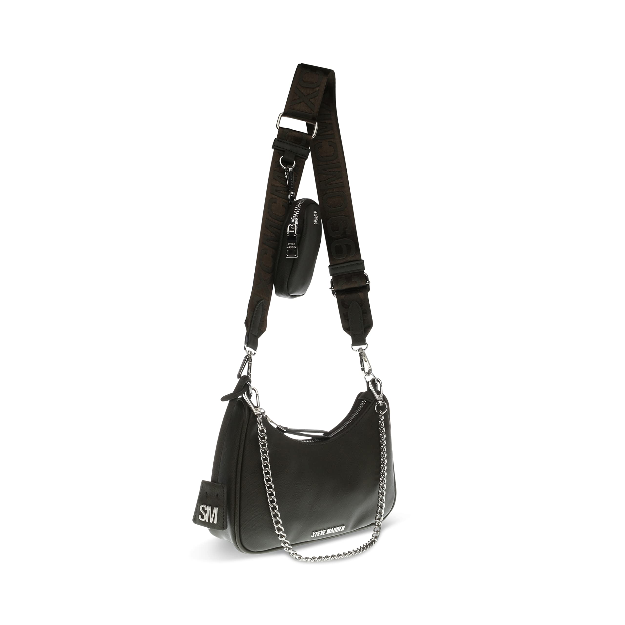 Steve Madden Women's Faux Leather Crossbody Bag with Multiple Pockets - Stylish Purse for Everyday Use, Travel & Shopping