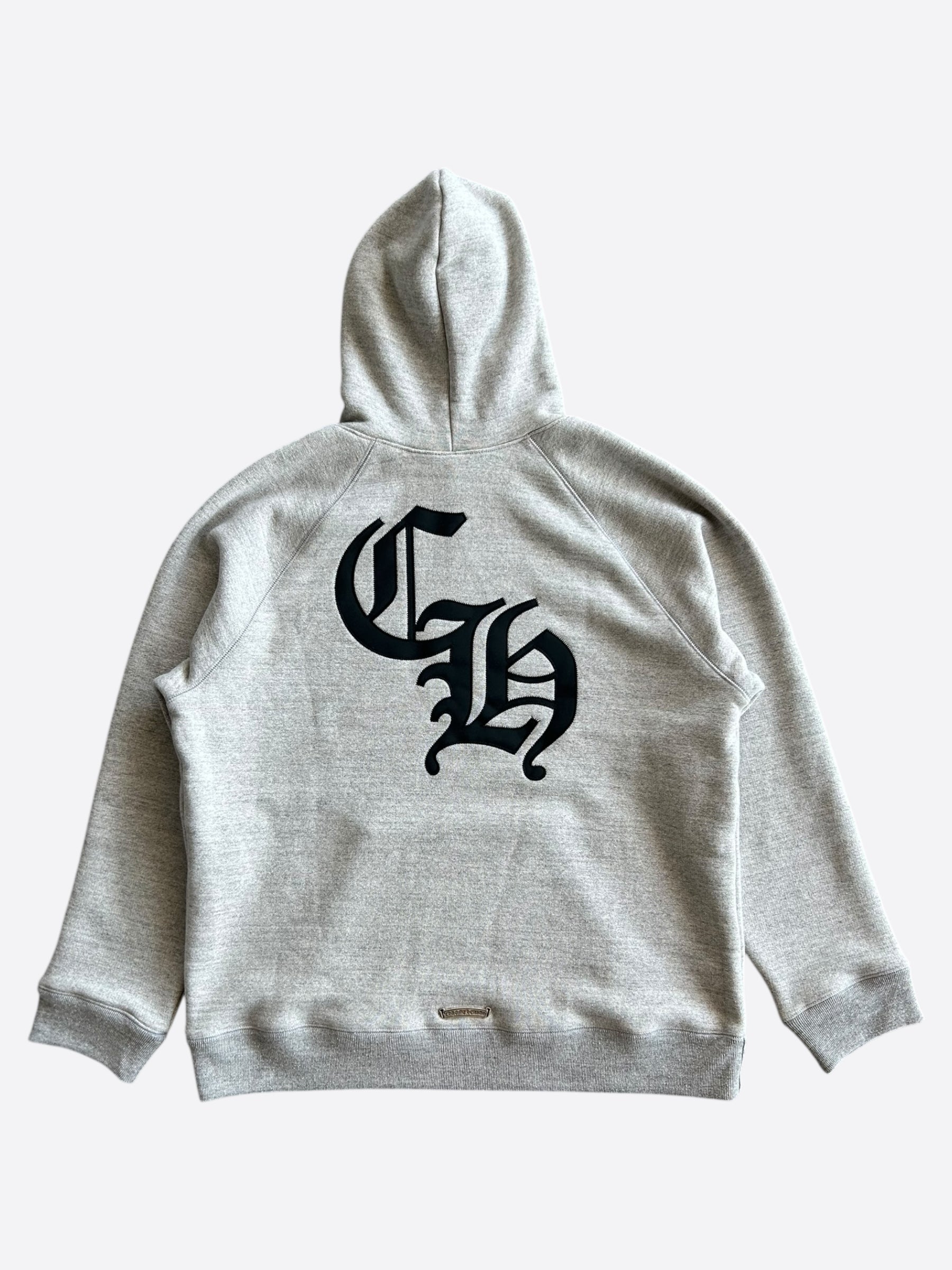 Chrome Hearts Grey & Black Triple Cross CH Logo Embroidered Hoodie for Men & Women - Stylish Streetwear for Casual Outfits & Urban Fashion