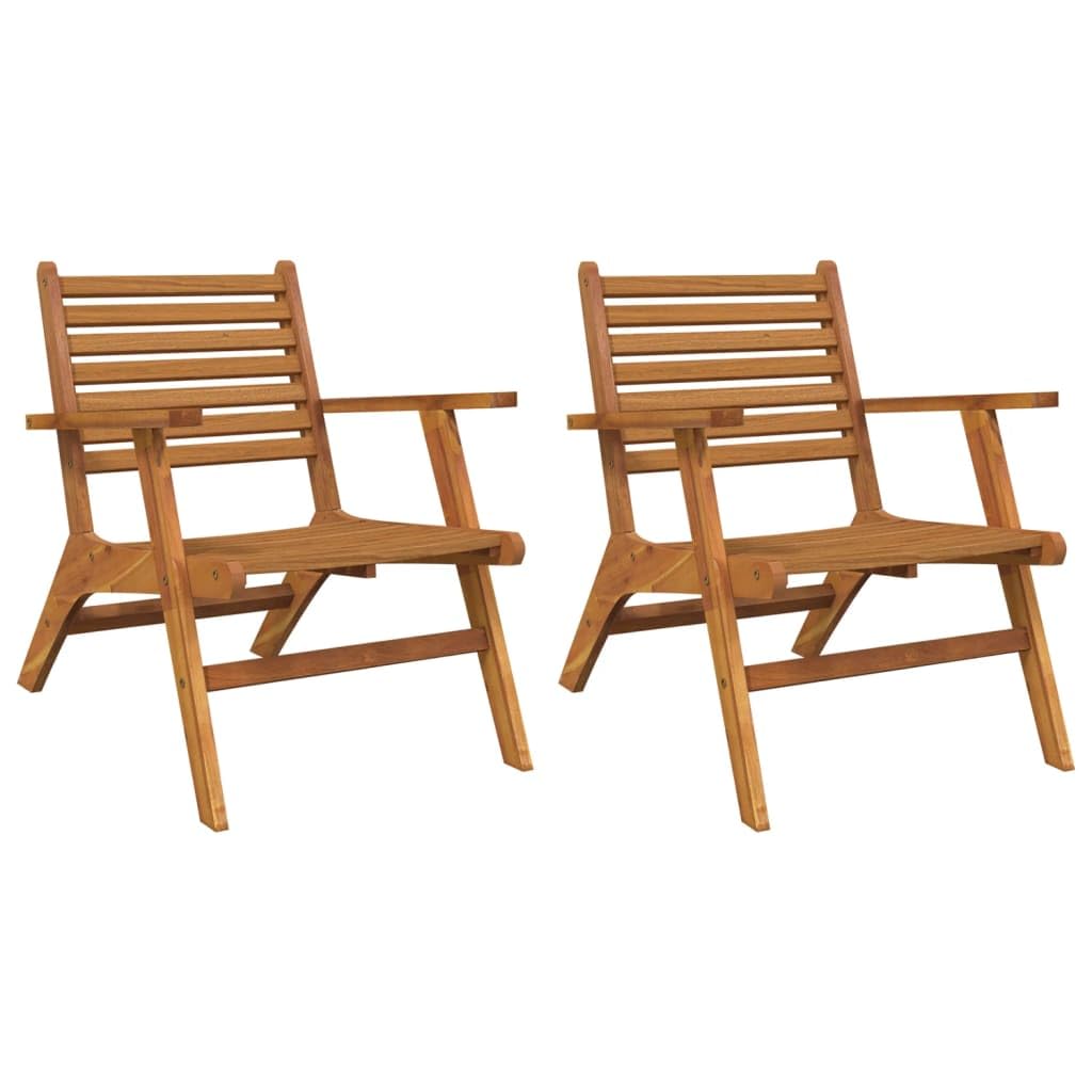 vidaXL 2-Piece Wooden Patio Chairs Set - Outdoor Armchairs for Deck, Backyard, Garden, Balcony & Lawn - Durable Wooden Dining Chairs for Patio Furniture - Perfect for Outdoor Relaxation & Entertaining