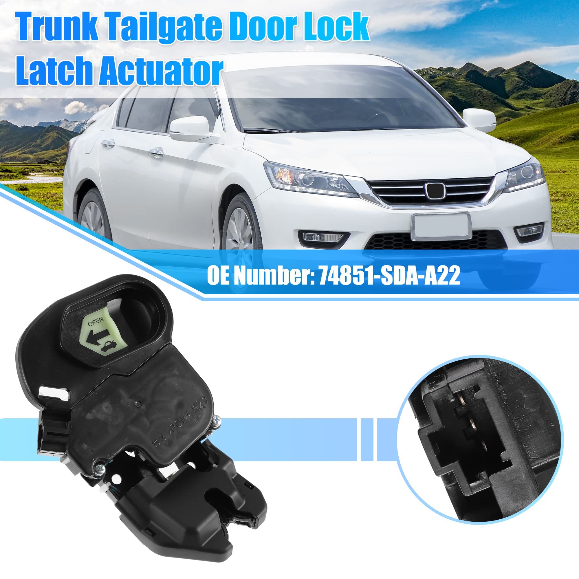 X AUTOHAUX Trunk Latch Lock Actuator 74851-SDA-A22 Compatible with Honda Accord 2003-2006 - Engine Tailgate Door Latch Lock Actuator Motor Replacement Part - Perfect for DIY Car Repairs & Maintenance