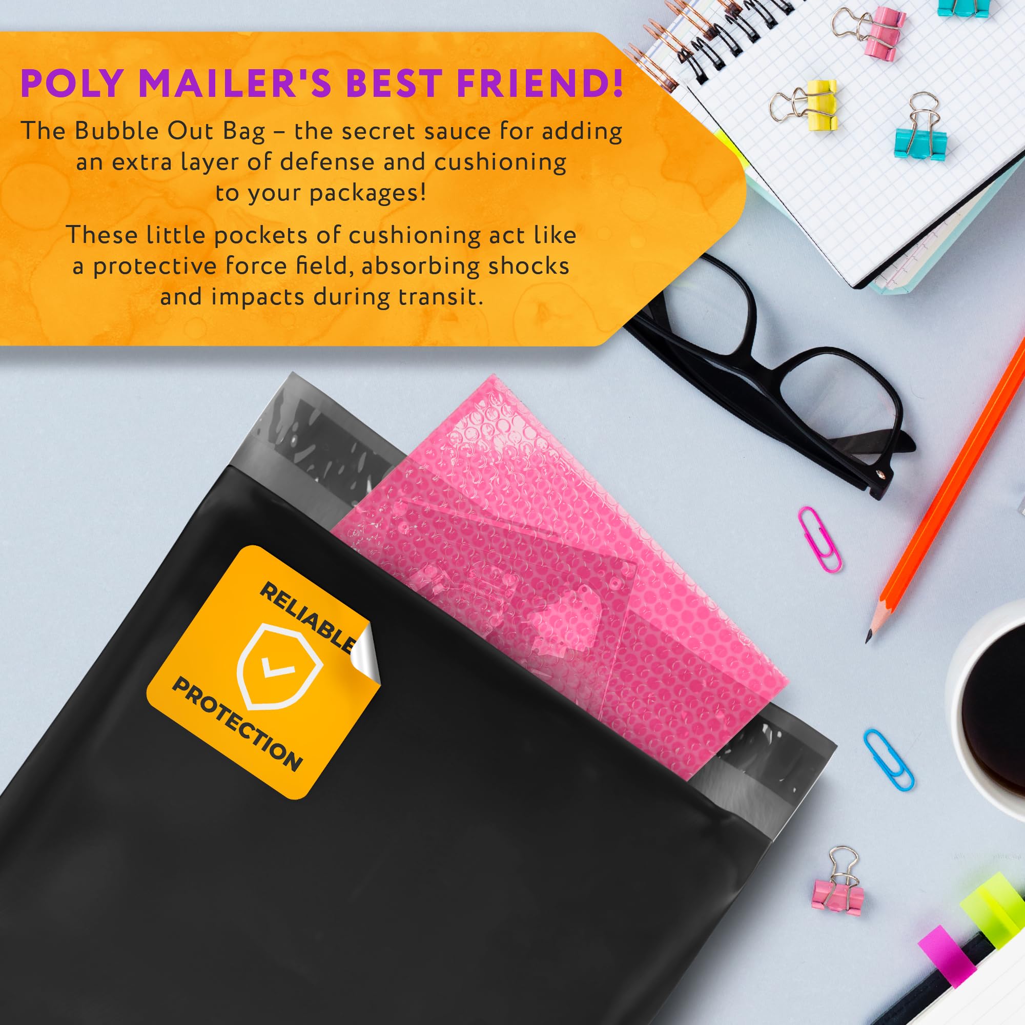 1000 Pack 6x9 Inch Black 2 Mil Poly Mailers - Self Sealing Polyethylene Shipping Envelopes for Clothing | Waterproof Mailing Bags for Ecommerce, Apparel & Small Business Shipping