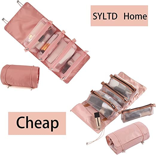 Sajag 4-in-1 Foldable Travel Toiletry Bag with Detachable Makeup Pouch - Waterproof Cosmetic Organizer for Women - Perfect for Lipstick, Brushes & Beauty Essentials - Ideal for Vacation, Business Trips & Gym Use