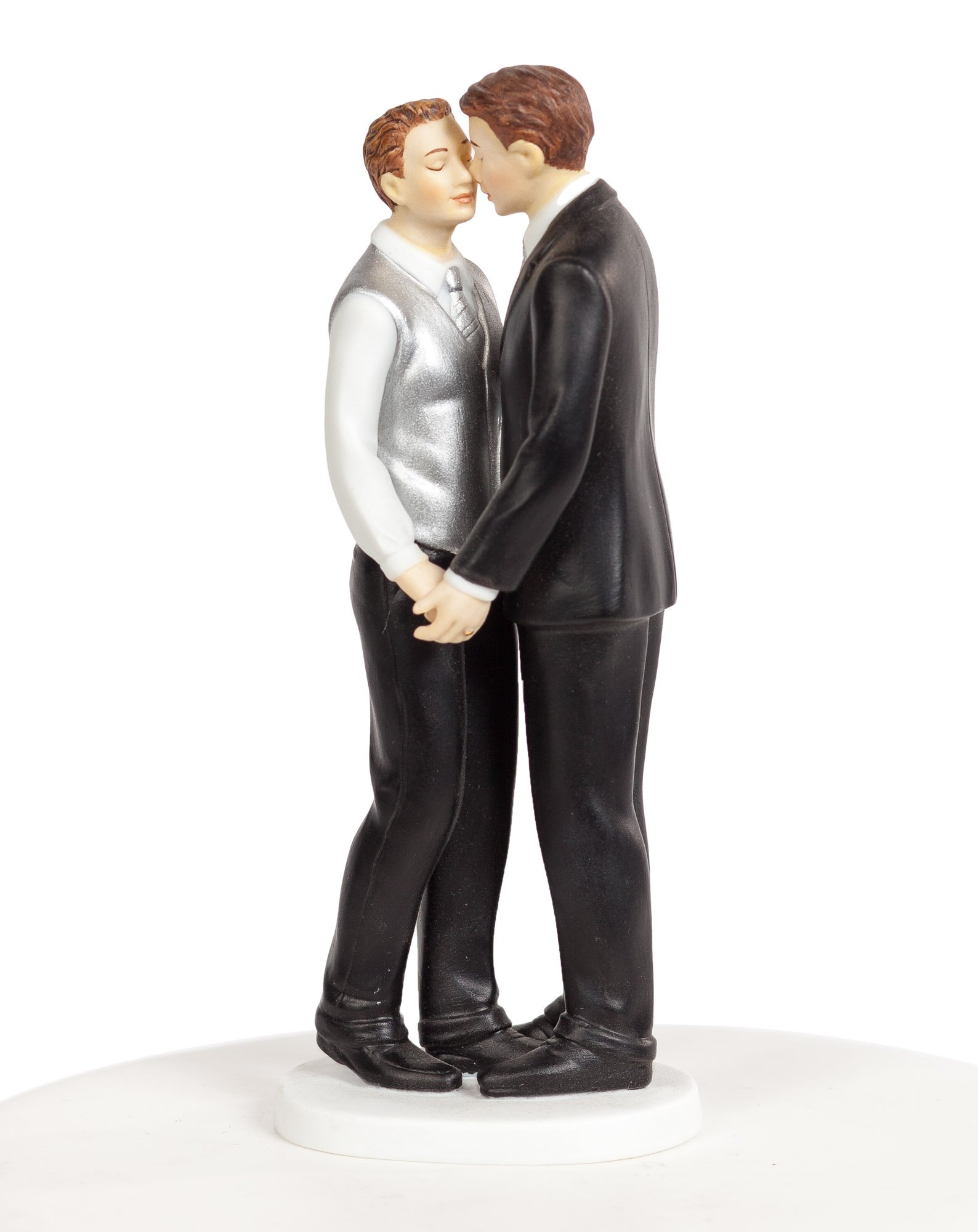 Romantic Gay Wedding Cake Topper - Elegant Same-Sex Couple Figurine for Wedding Cakes - Perfect for LGBTQ+ Weddings, Anniversaries & Commitment Ceremonies