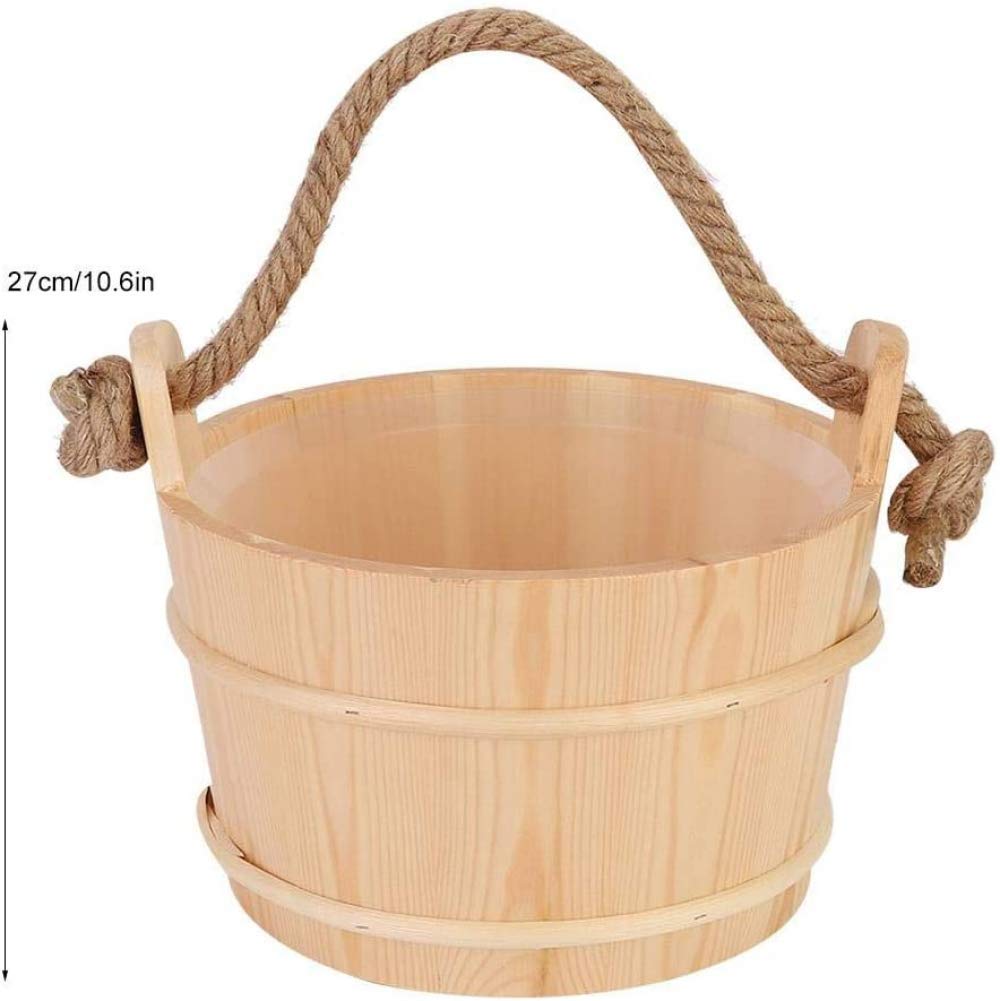 6L Wooden Sauna Bucket - Premium Sauna Accessories for Spa, Shower & Bathroom Relaxation | Perfect for Home Sauna, Steam Room & Wellness Retreats