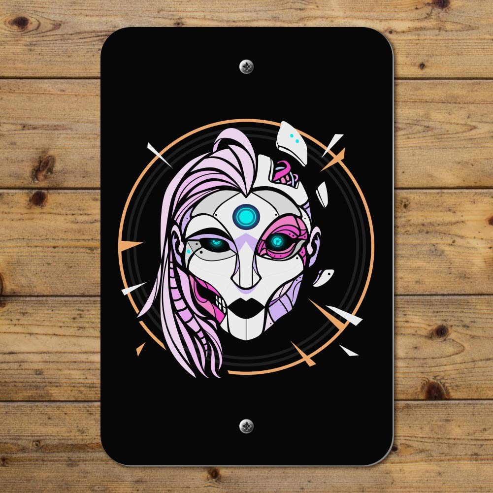 Cyborg Android Robot Science Woman Face Wall Art - Unique Home & Office Decor for Sci-Fi Fans | Perfect for Living Room, Bedroom, or Workspace