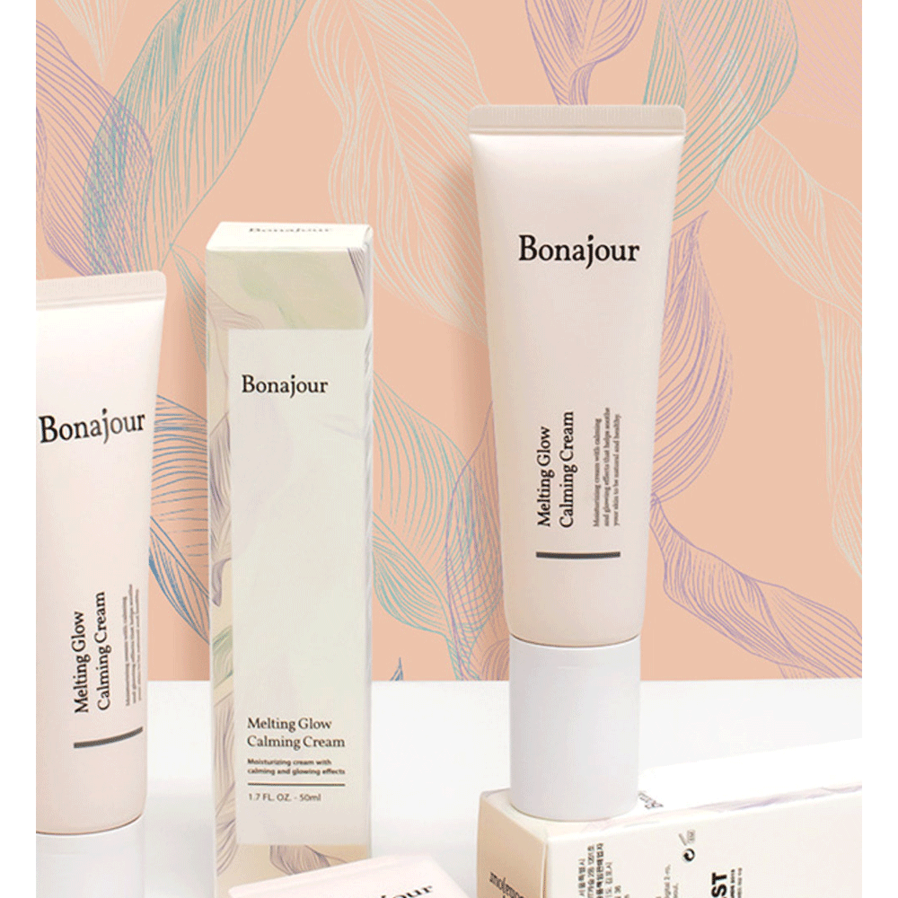 BONAJOUR Melting Glow Calming Cream 50ml - Soothing Moisturizer for Sensitive Skin | Hydrating Face Cream for Dry Skin Care Routine | Perfect for Nighttime & Daily Use