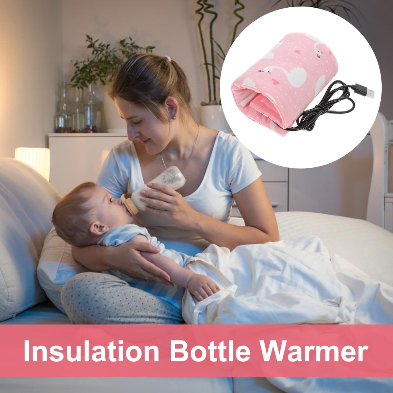 Portable Breastmilk Warmer & Baby Bottle Warmer - Universal Travel Milk Warmer for Breast Milk Bags & Bottles (Pink) | Perfect for On-the-Go Parents, Daycare & Nighttime Feedings