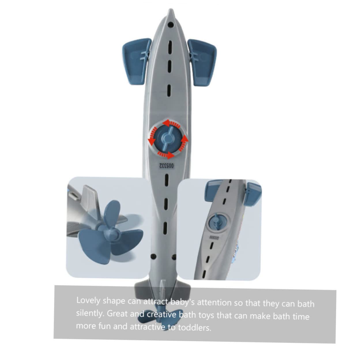 2 Pack Wind Up Swimming Submarine Bath Toys for Kids - Fun Water Spraying Clockwork Swim Toys for Bathtub, Pool & Outdoor Play