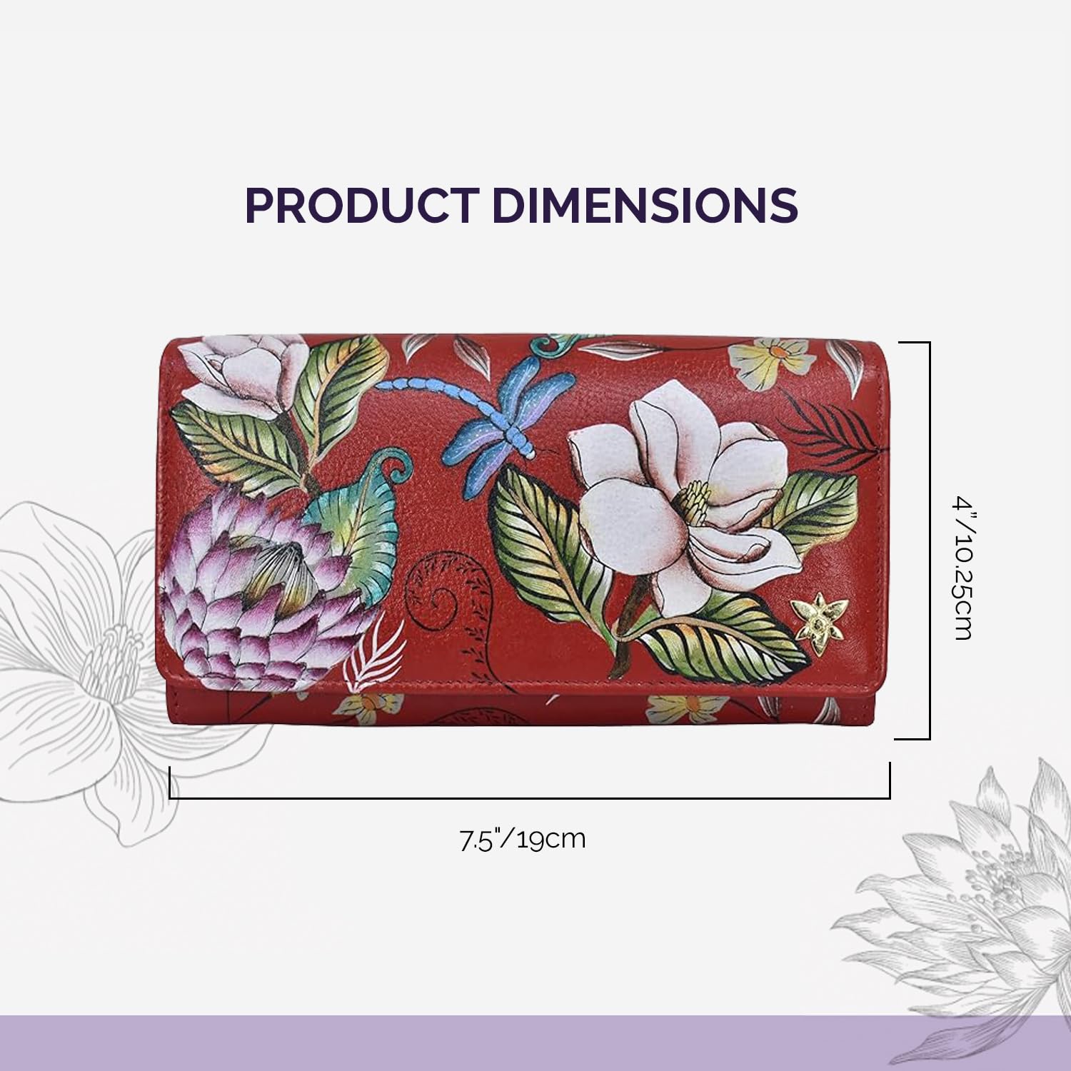 Anuschka Women's Hand-Painted Genuine Leather RFID Blocking Accordion Flap Wallet - Stylish & Secure Wallet for Travel, Shopping, and Everyday Use