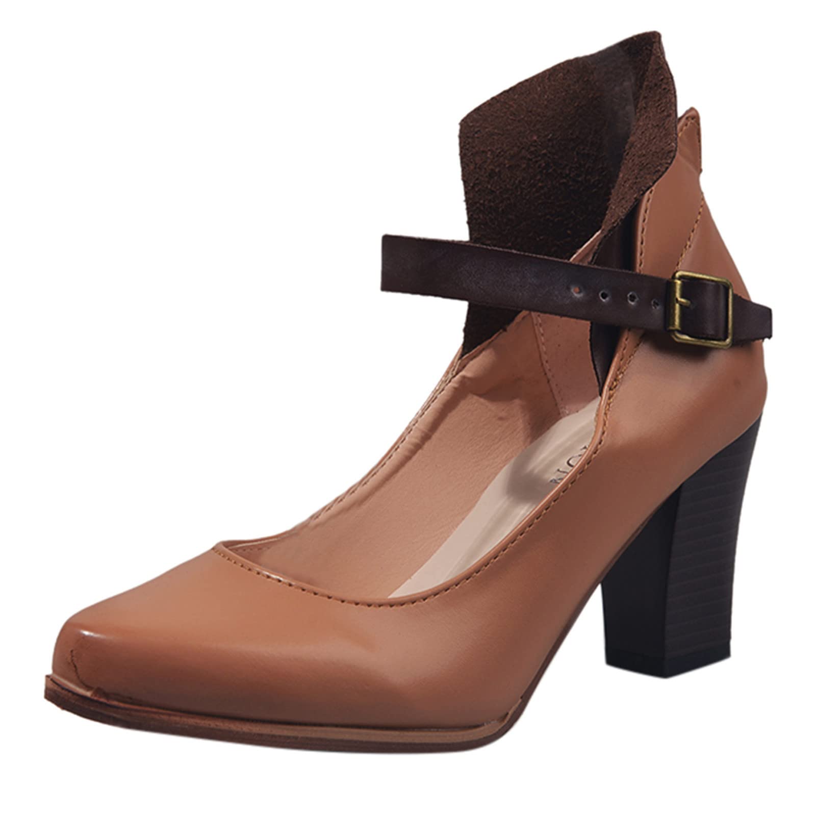 Women's Single High Heel Shoes - Solid Color Pointed Toe Buckle Strap Pumps for Work & Leisure - Perfect for Office, Parties, and Special Occasions
