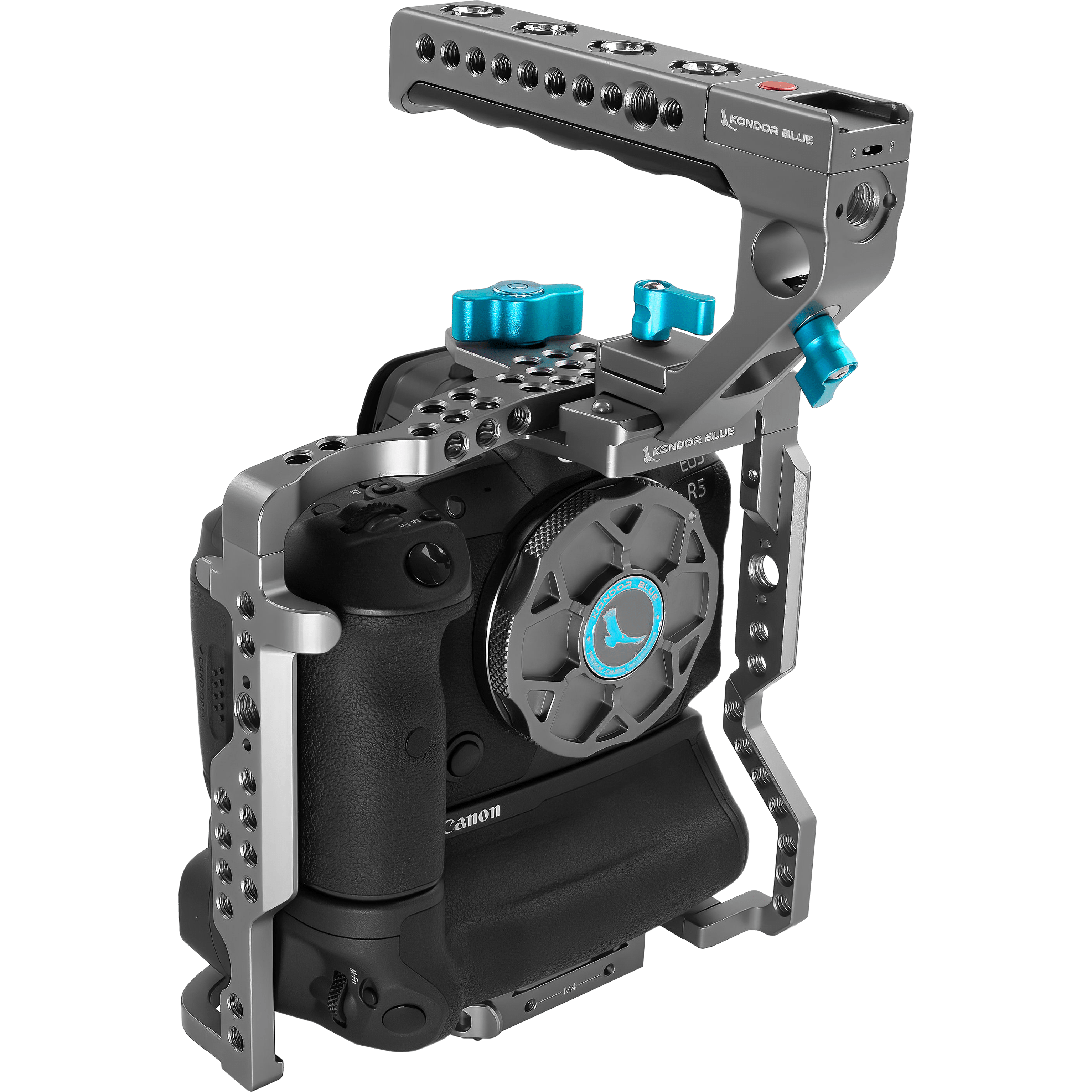 Kondor Blue BMPCC4K/6K Battery Grip Cage with Top Handle - Professional Camera Rig for Blackmagic Pocket Cinema Cameras - Perfect for Filmmaking, Vlogging & On-the-Go Shooting