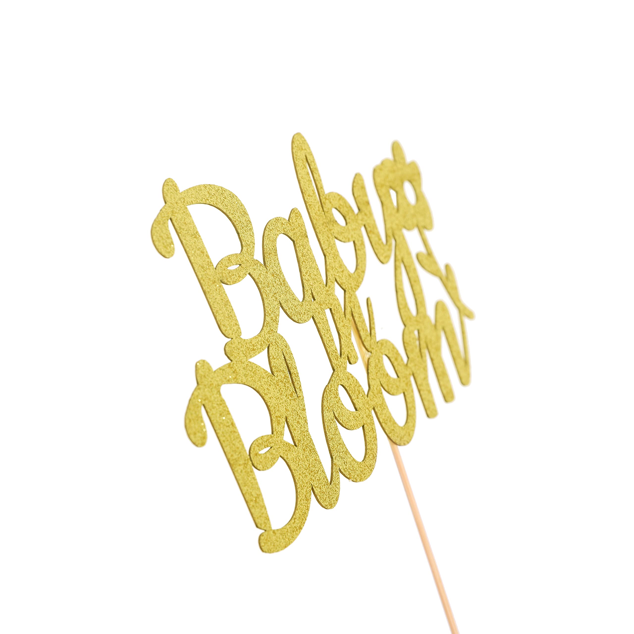 Gold Glitter Baby Cake Topper for Newborn Party - Elegant Smash Cake Decor & Photo Booth Props - Baby In Bloom Theme - Perfect for 1st Birthday, Baby Shower & Gender Reveal Celebrations