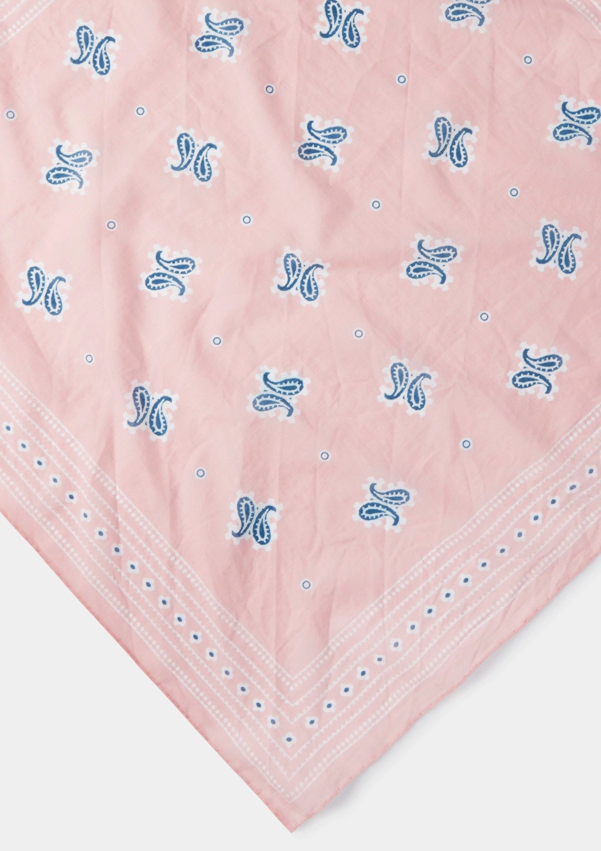 Blush Pink Paisley Cotton Bandana Scarf - Soft Breathable Fashion Accessory for Women & Men - Perfect for Headwear, Neckwear, Hair Tie, Outfit Styling and Western Cowboy Costume