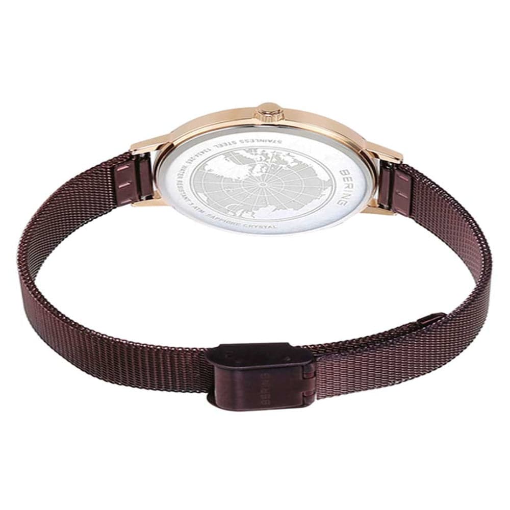 BERING 13434 265 Classic Women's Watch - Slim Stainless Steel Mesh Band, Water Resistant, Elegant Minimalist Design for Everyday Wear & Office Style