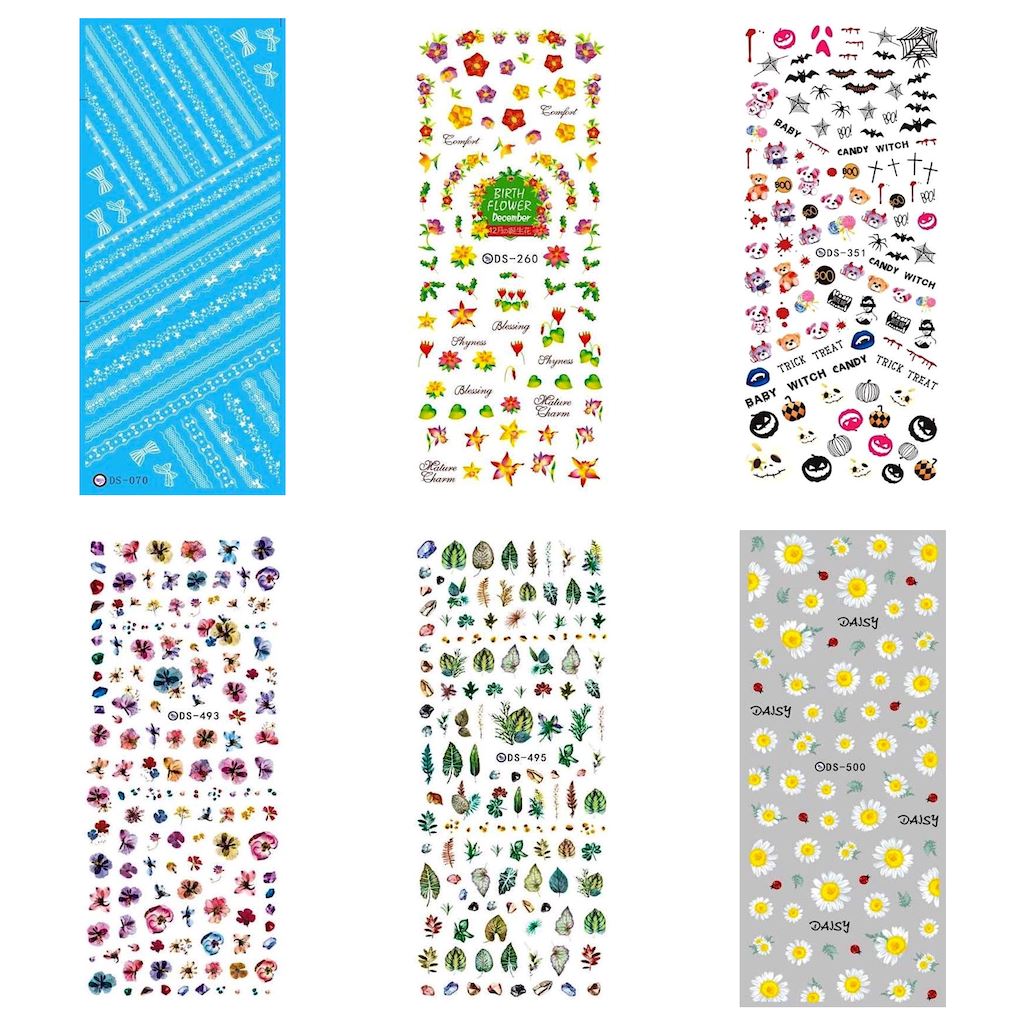 DS Collection Nail Art Stickers - Waterproof DIY Nail Decals for Women | Perfect for Parties, Weddings & Everyday Nail Designs