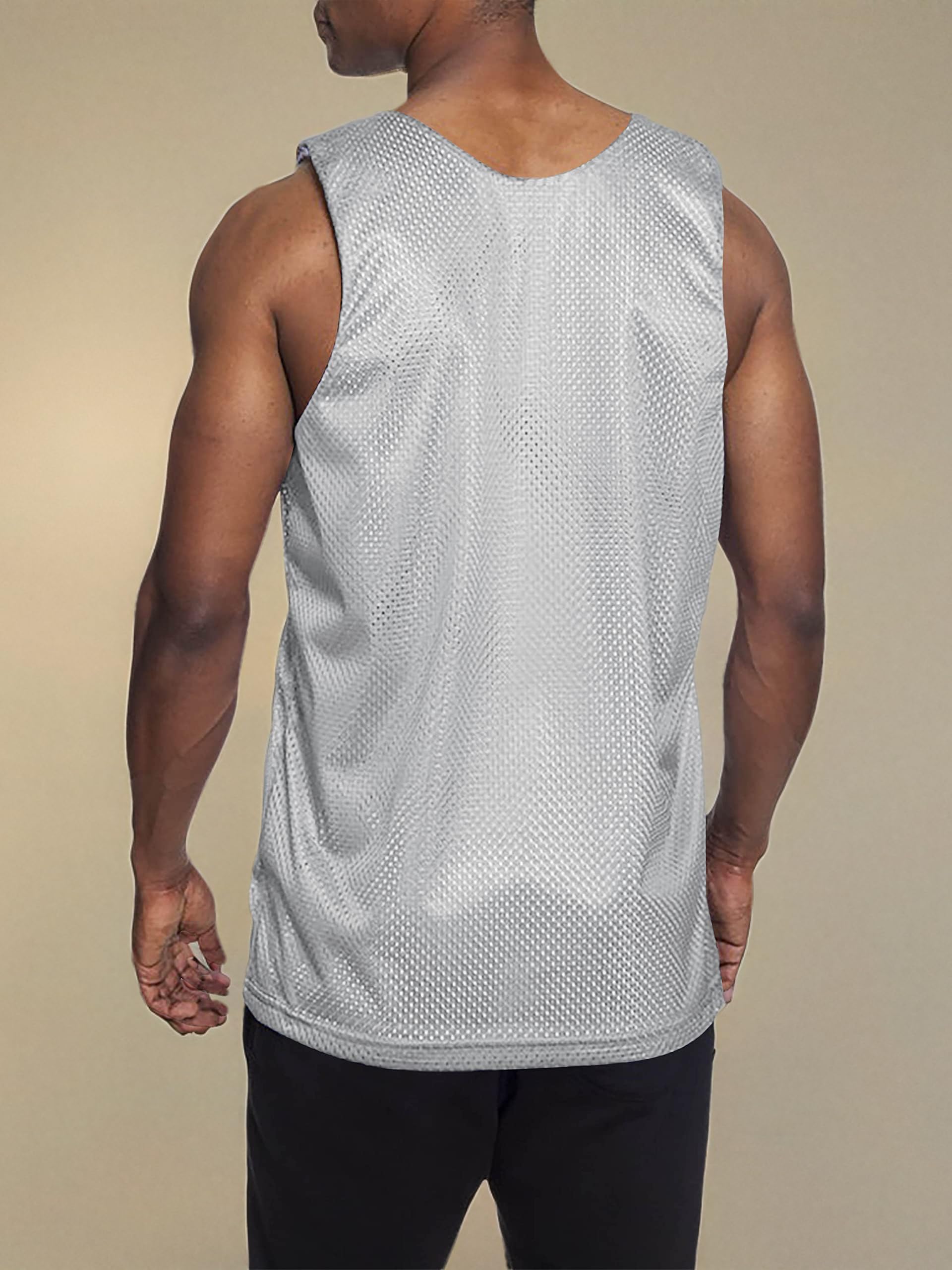Men's Reversible Basketball Jersey - Premium Moisture Wicking Mesh Tank Top for Sports & Streetwear - Gym, Pickup Games & Casual Wear