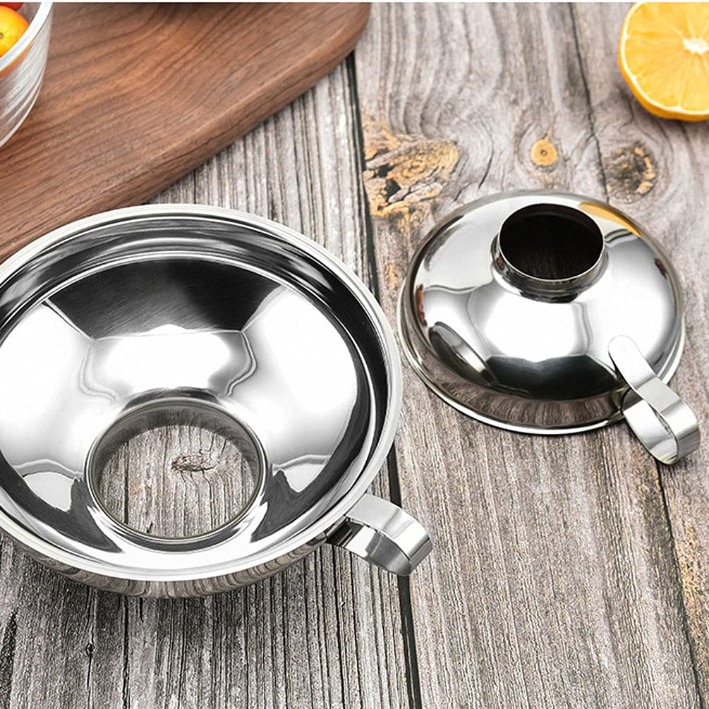 Premium Stainless Steel Canning Funnel with Ergonomic Handle - Wide Mouth Jar Funnel for Liquids, Sauces, and Wet Ingredients - Large Round Kitchen Tool for Home Canning, Brewing, and Food Preservation