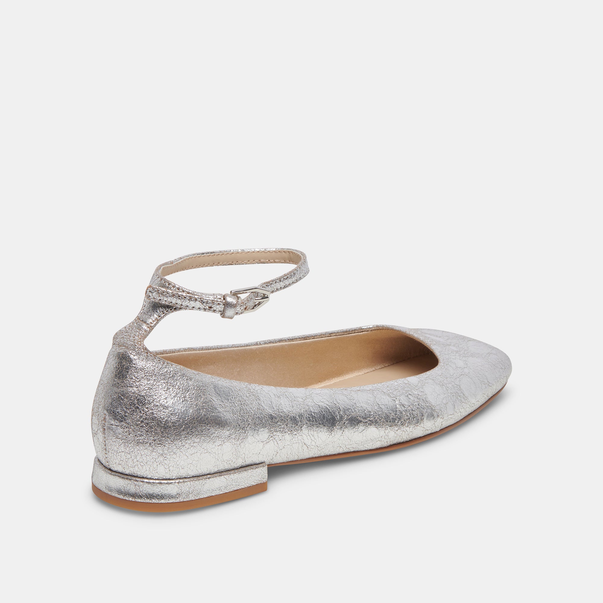 ASHYA Women's Ballet Flats - Silver Distressed Leather Loafers for Comfort & Style | Perfect for Work, Casual Wear & Travel