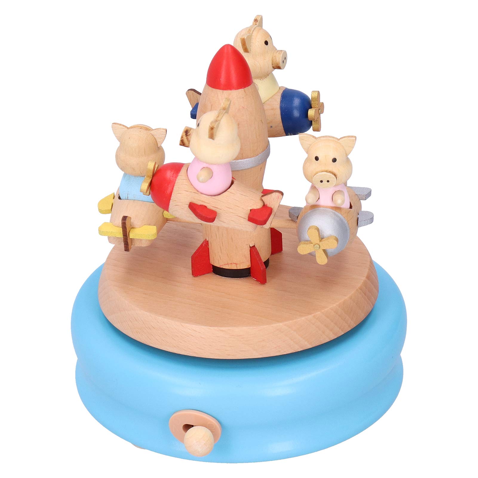 Wooden Music Box for Kids - Rotating Round Gift for Birthday Party