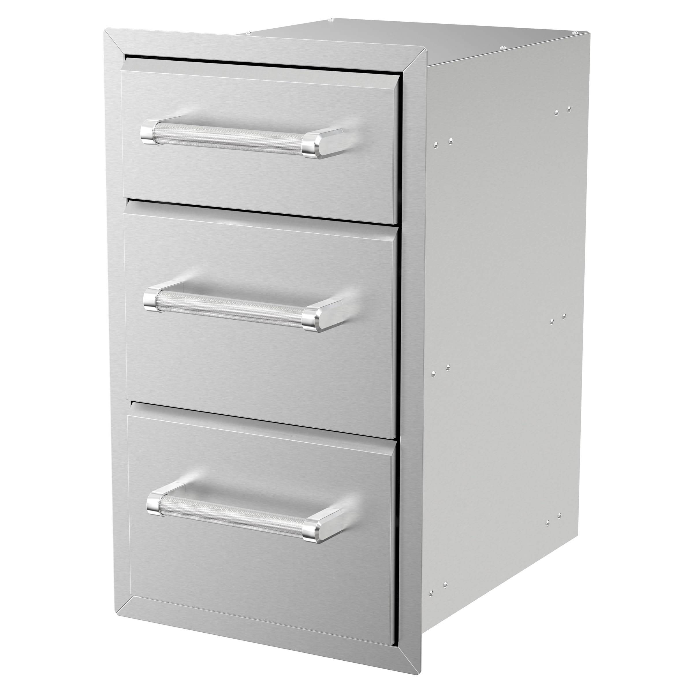 Stainless Steel Built-in Vertical Triple Drawers for Outdoor Kitchen & BBQ Grill Islands - 6