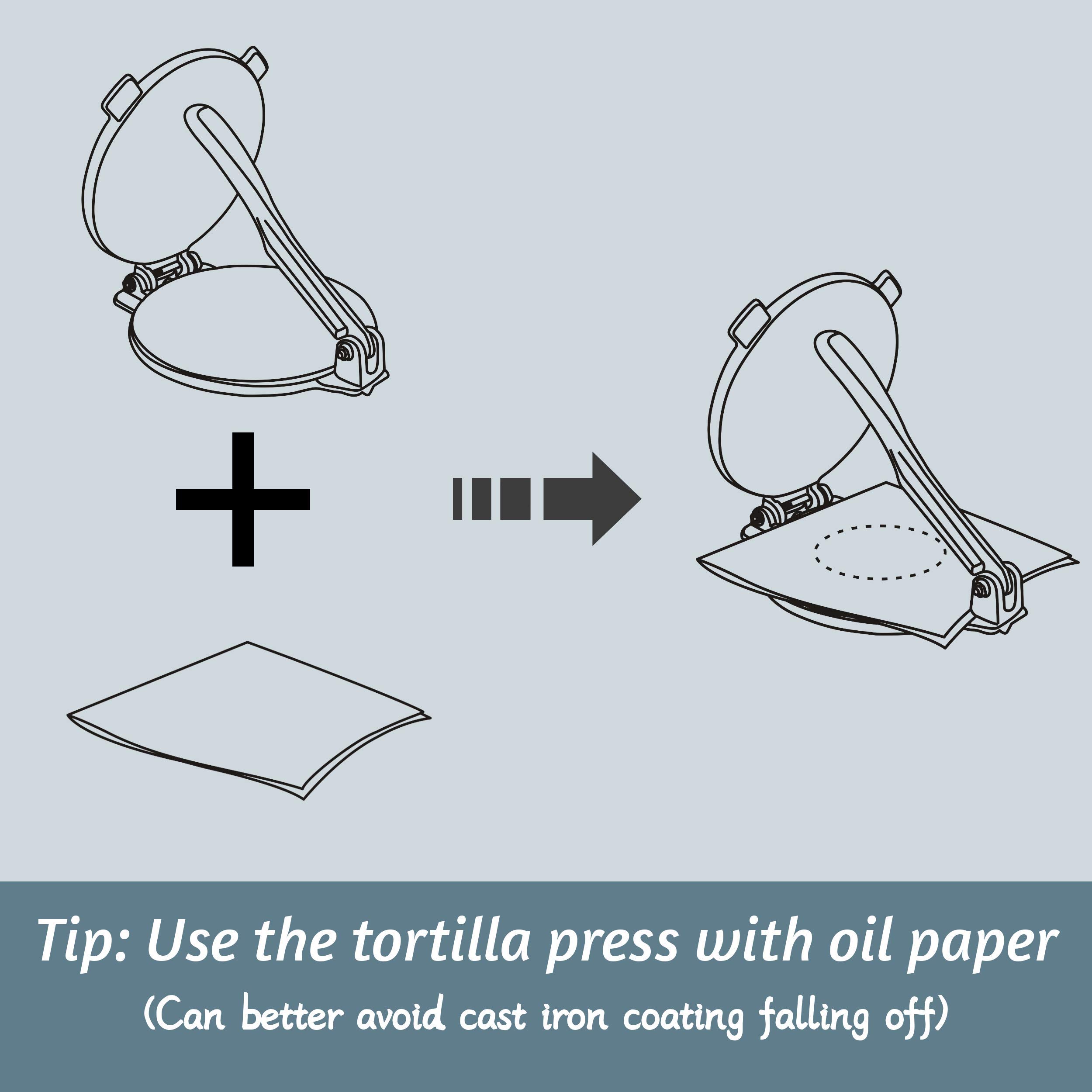 **5-inch Heavy Duty Cast Iron Tortilla Press - Gordita Maker, Chapati & Taco Press for Homemade Flour Tortillas, Puri & Patacones | Perfect for Mexican & Indian Cuisine**