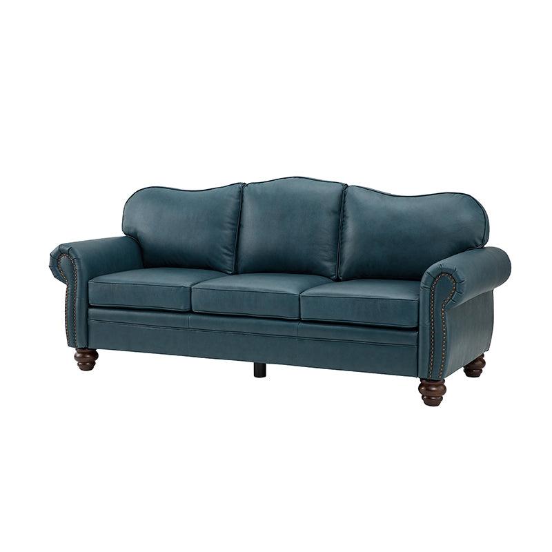 Flavio 81 Genuine Leather Sofa - Premium Full Grain Leather Couch for Living Room, Lounge & Office - Comfortable Modern Sectional Sofa with Sturdy Wood Frame