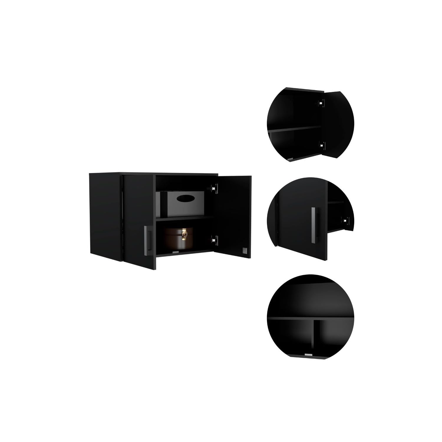 Modern Black Wall Storage Cabinet 20